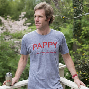 Men's T-shirt Pappy But Always Fine Bourbon in Heather Grey - Case of 6