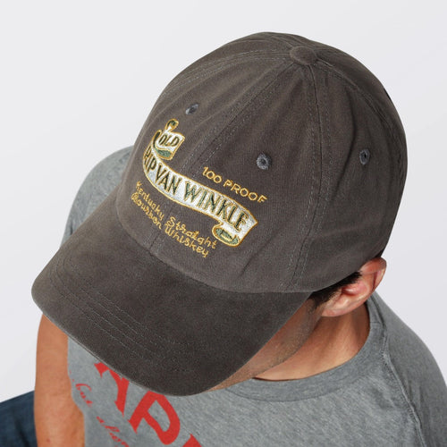Vintage Label Ball Cap in Charcoal